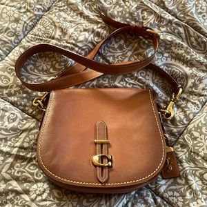 Genuine COACH Leather Saddle Bag Shoulder Bag